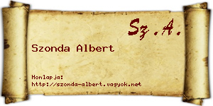 Szonda Albert névjegykártya